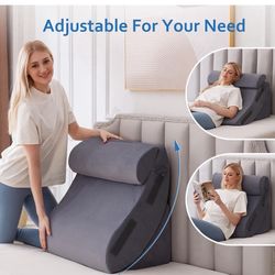 Grey Plush Bed Pillows For Post Surgery-back Problems
