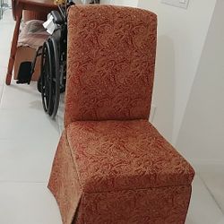 Queen Anne paisley upholstered chair