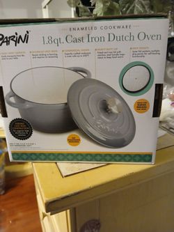 Panini Cast Iron With Enamel Dutch Oven Gray 1.8 Quart