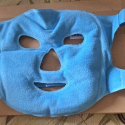 Hot and Cold Gel Bead Full Facial Mask Gel Face Mask Stress Relief Ice Face Mask for Sleeping (Blue)