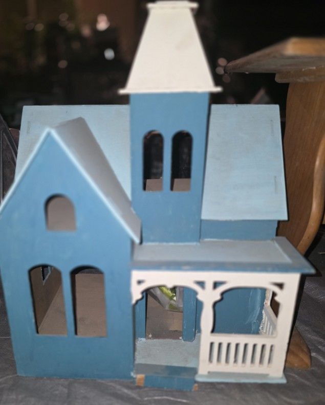 Antique Wodden Mini Doll House With 3 Packs Of Unopened Furniture And Plexglass For Windows Never Finished The Project House Can Be Repainted