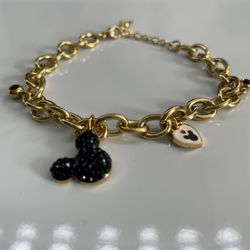 Stainless Steel Mickey Charm Bracelet