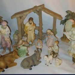Christmas Holiday Nativity Set Roman Seraphim Classics Heaven On Earth 16 Piece
