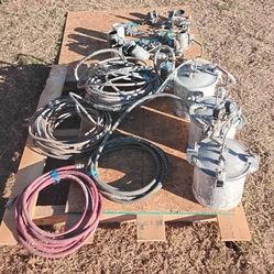 Professional Paint Spray Equipment Lot – Pressure Pots (Binks), HVLP Guns, Hoses (Binks) Automotive Paint Equipment 