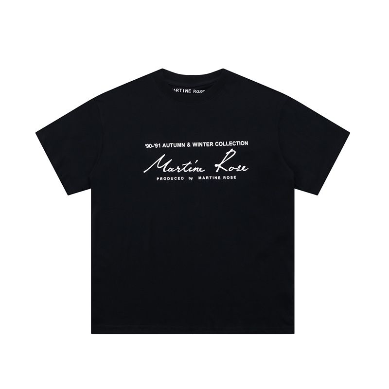 Martine Rose Letter Print Round Neck Short Sleeve T-Shirt Black