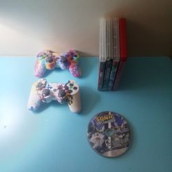 2 Ps3 Dualshock 3 Controllers, 8 Games