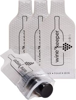 Set of 4 Reusable Wine Bottle Protectors - Sleeve Packing Bag for Safe Travel