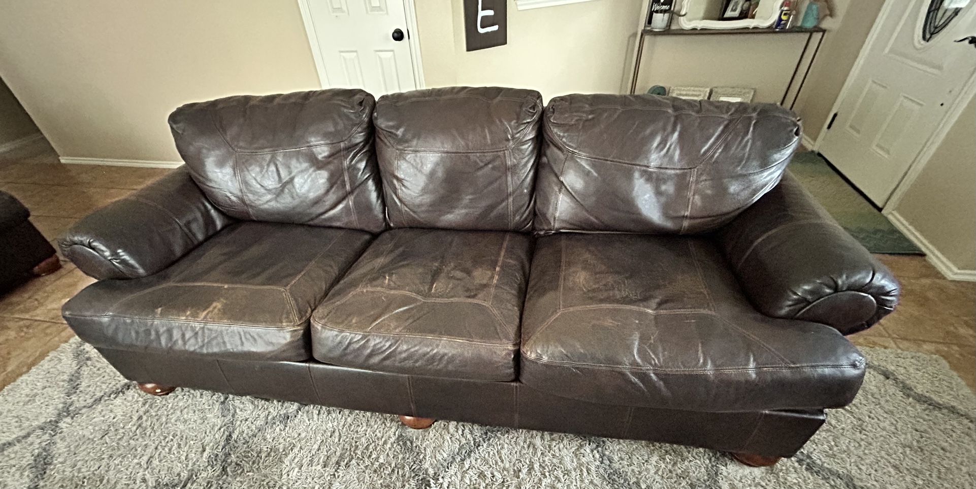 Brown Leather Couch
