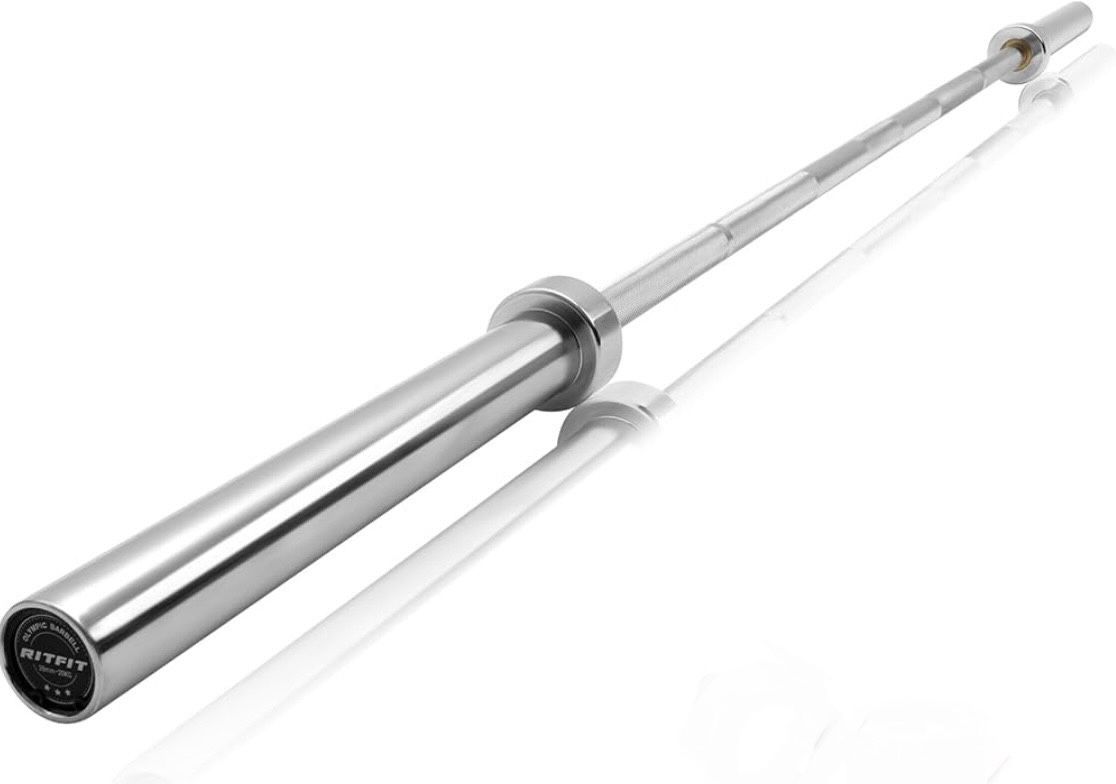 RITFIT 7FT Olympic Barbell for Strength and Weightlifting Training - 2 Inch Olympic Bar for Squat, Deadlift, Bench Press, Curl, Overhead Press - 500lb