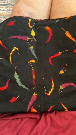 Fa-40 Black Cotton  Fabric With multi-colored chili pepper 