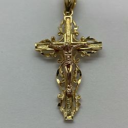 14 K Gold Cross Pendant. New.