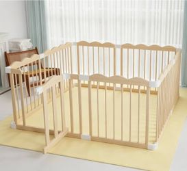 100% Brand New in box Natural Wood 50” x 65” Baby Playpen