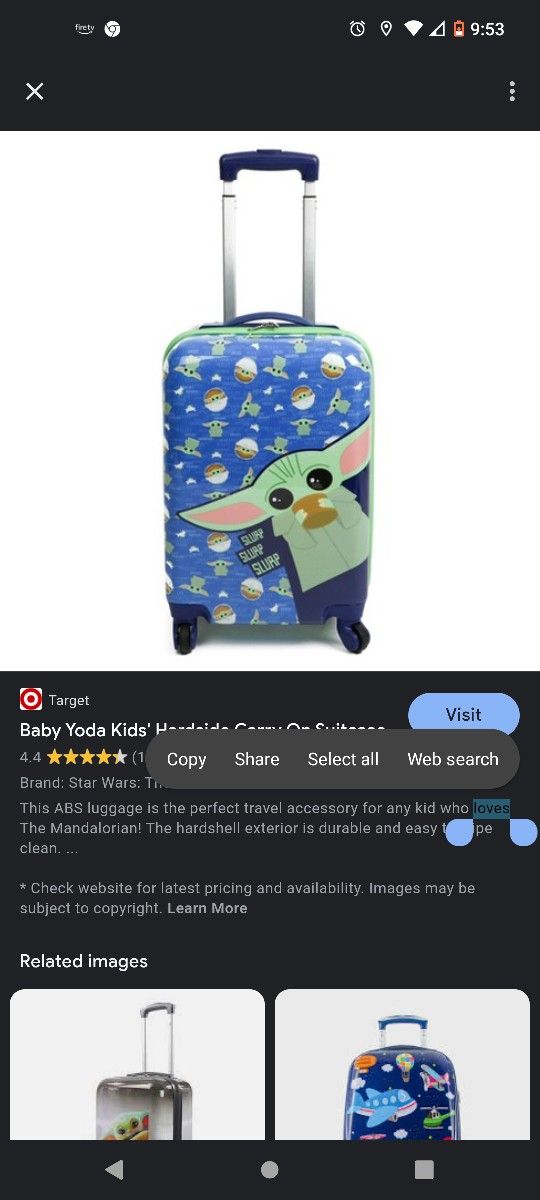 Yoda Suit Case On Wheels