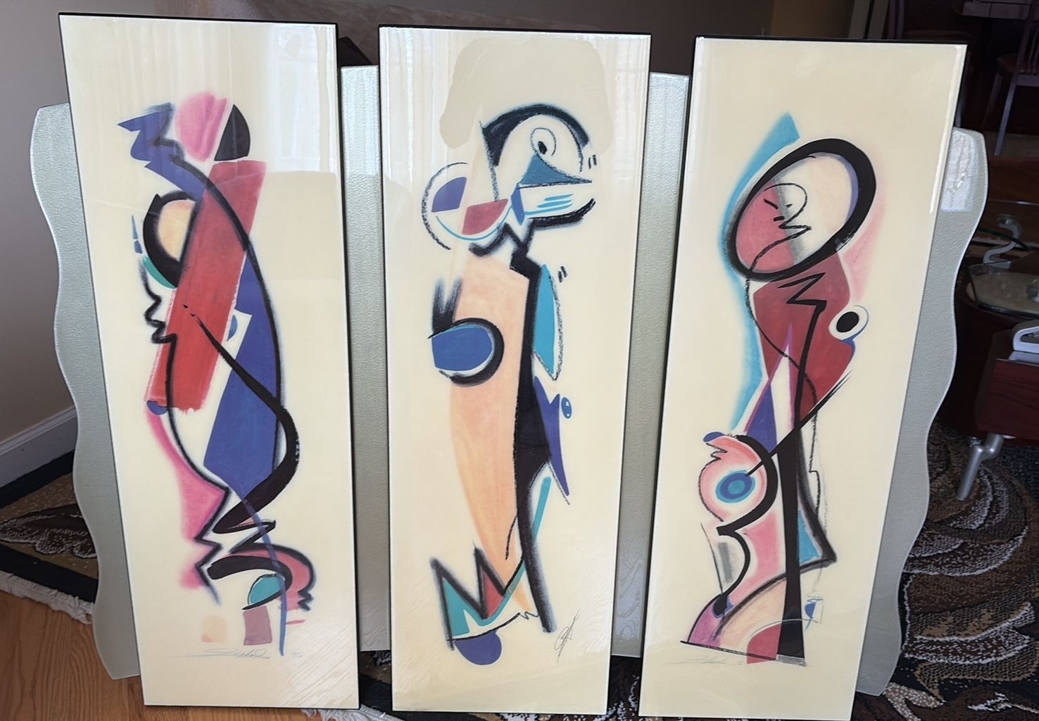 Modern Alfred Gockel Glass Wall Art abstract mixed media decor