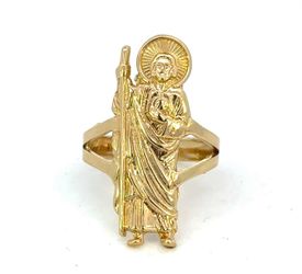 Woman’s Ladies 14k Yellow Gold Saint Jude Ring Size 6.5 GP3089476