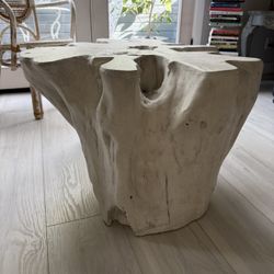 Tree Stump Coffee Table White 