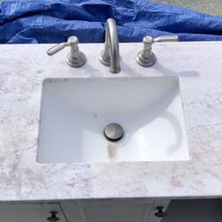BATHROOM SINK - GRANITE COUNTER TOP