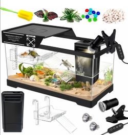 GOZILLA Aquatic Turtle Tank Starter Kit – Tank, Heat Lamp & Filter –  New