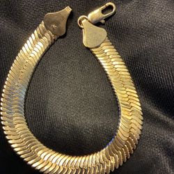 14K Yellow Gold Scale Bracelet – 19.79g – Serpentine/Snake Skin – Stamped 14K