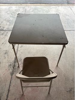 Folding table and chair