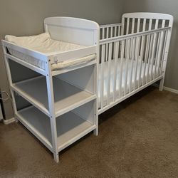 Crib With Attached Changing Table