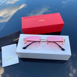 Cartier C Frame Sunglasses Pink & Gold