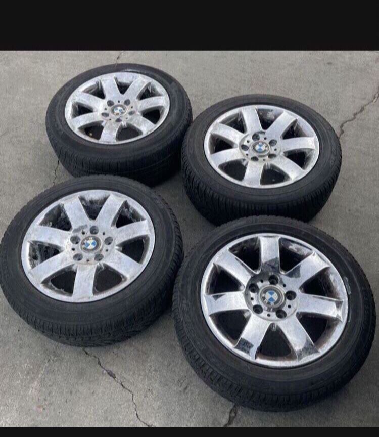4 X 205/55r16 5x120 5x4.72 Bmw Stock Rims Wheels With 80% Tires Treads ...