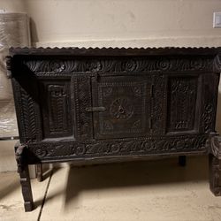 Hand-Carved Solid Wood Cabinet from India– Vintage India Piece OBO