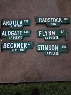 Vintage La Puente Street Signs 
