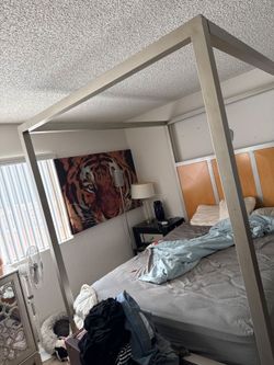 Queen bed frame and mattress