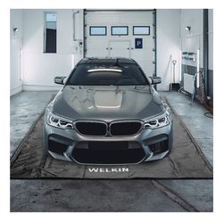 WELKIN Containment Mat,(7'9" x 16'),Non-Slip Garage Floor Mat - Heavy Duty Waterproof Protection from Snow, Rain and Mud for Cars