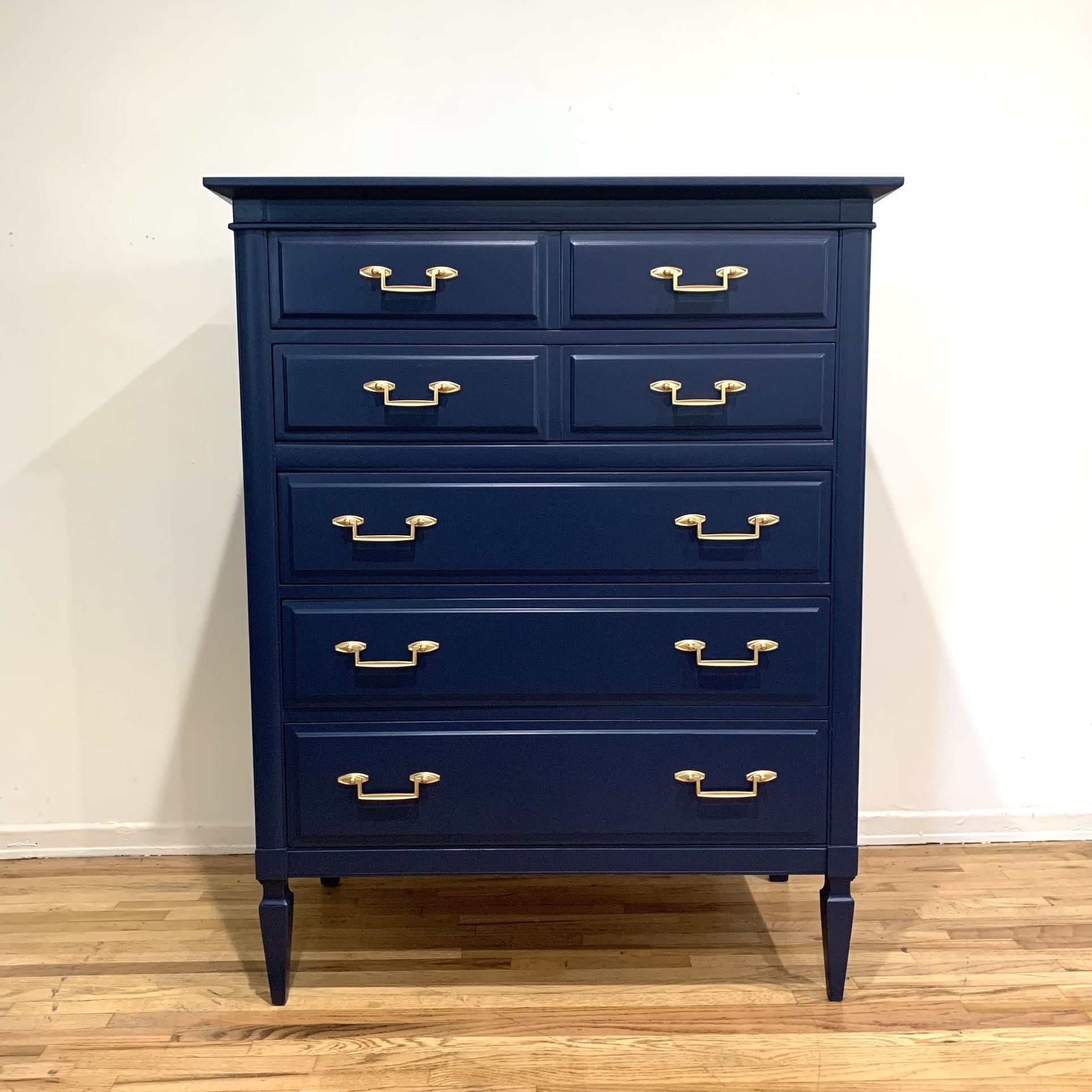 Wooden Vertical Blue Dresser