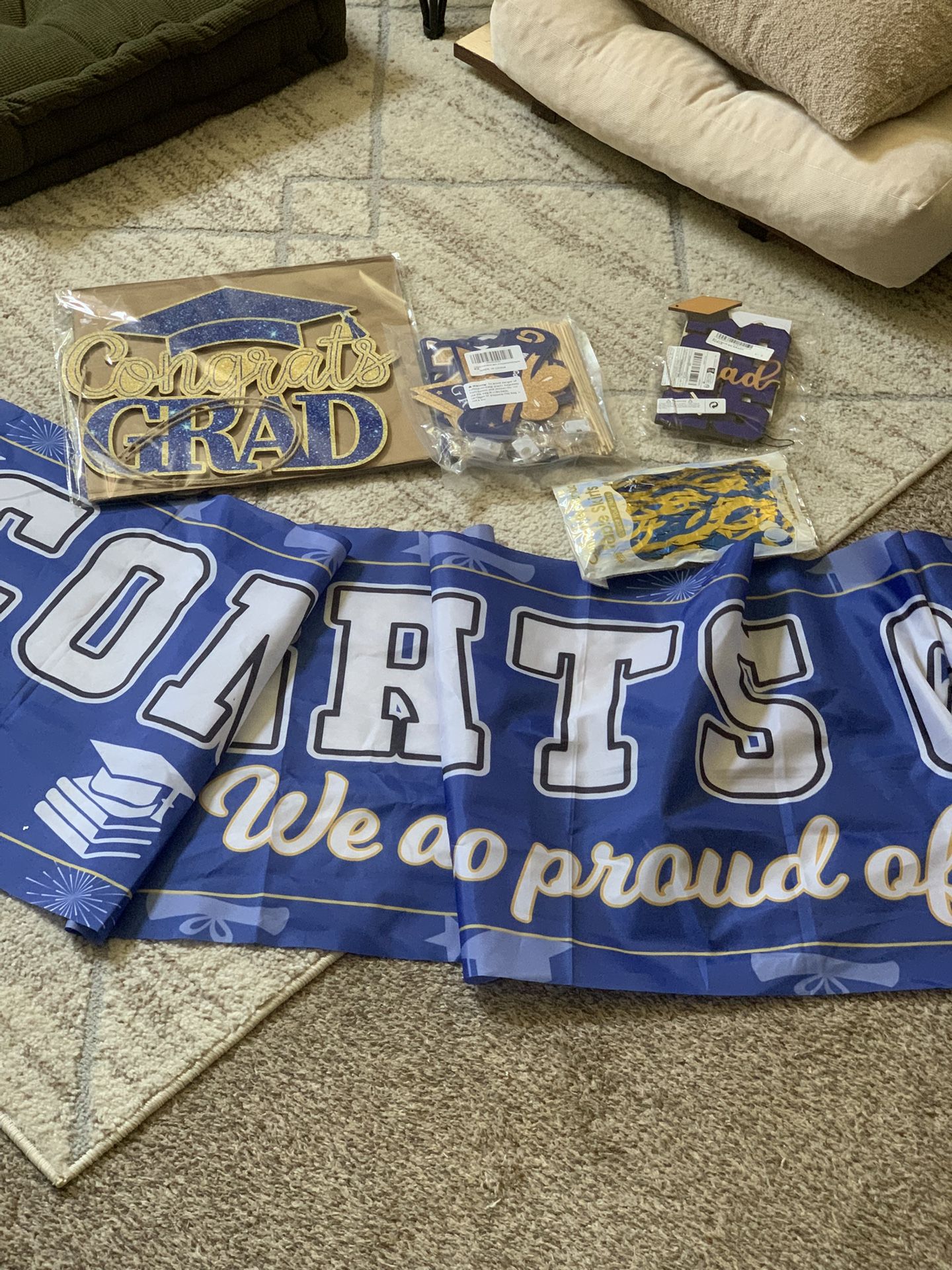 Blue & Gold Graduation Decorations