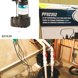 Sump Pump / Bomba De AGUA  1/3 Hp 