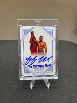 Youssef Zalala UFC Inscribed “The Moroccan Devil” On Card Autograph 15/25 Blue