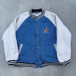 Disneyland Mickey and Friends Varsity Denim Jacket XL