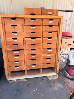 Large wood cabinet with drawers