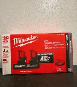 New Milwaukee M12 High Output 5.0Ah Battery Kit