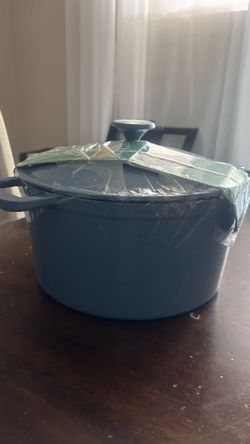🩵 NEW Figmint 5.5-Qt Enameled Dutch Oven – Blue Cast Iron Style Pot
