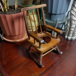 Vintage Plant Holder Rocking Chair 