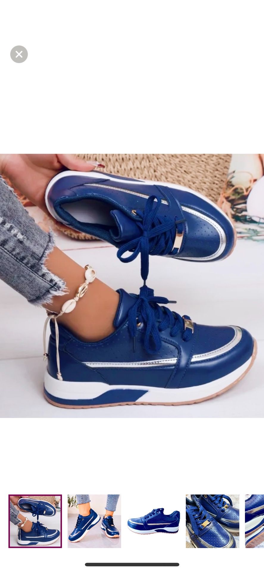 NEW Stylish Ultralight Navy Blue Women's Sneakers (tag says Size 42)