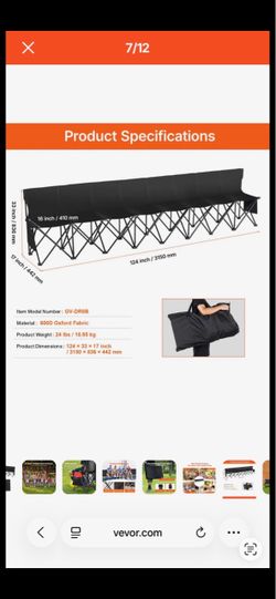 Portable 8 seat chairs/ bench