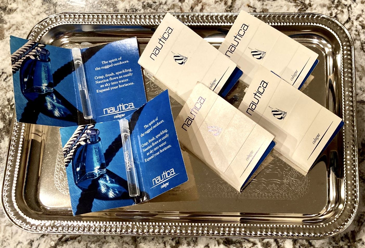 2 Tommy Hilfiger True Star Men + 6 Nautica Cologne Samples on a Silver Platter!