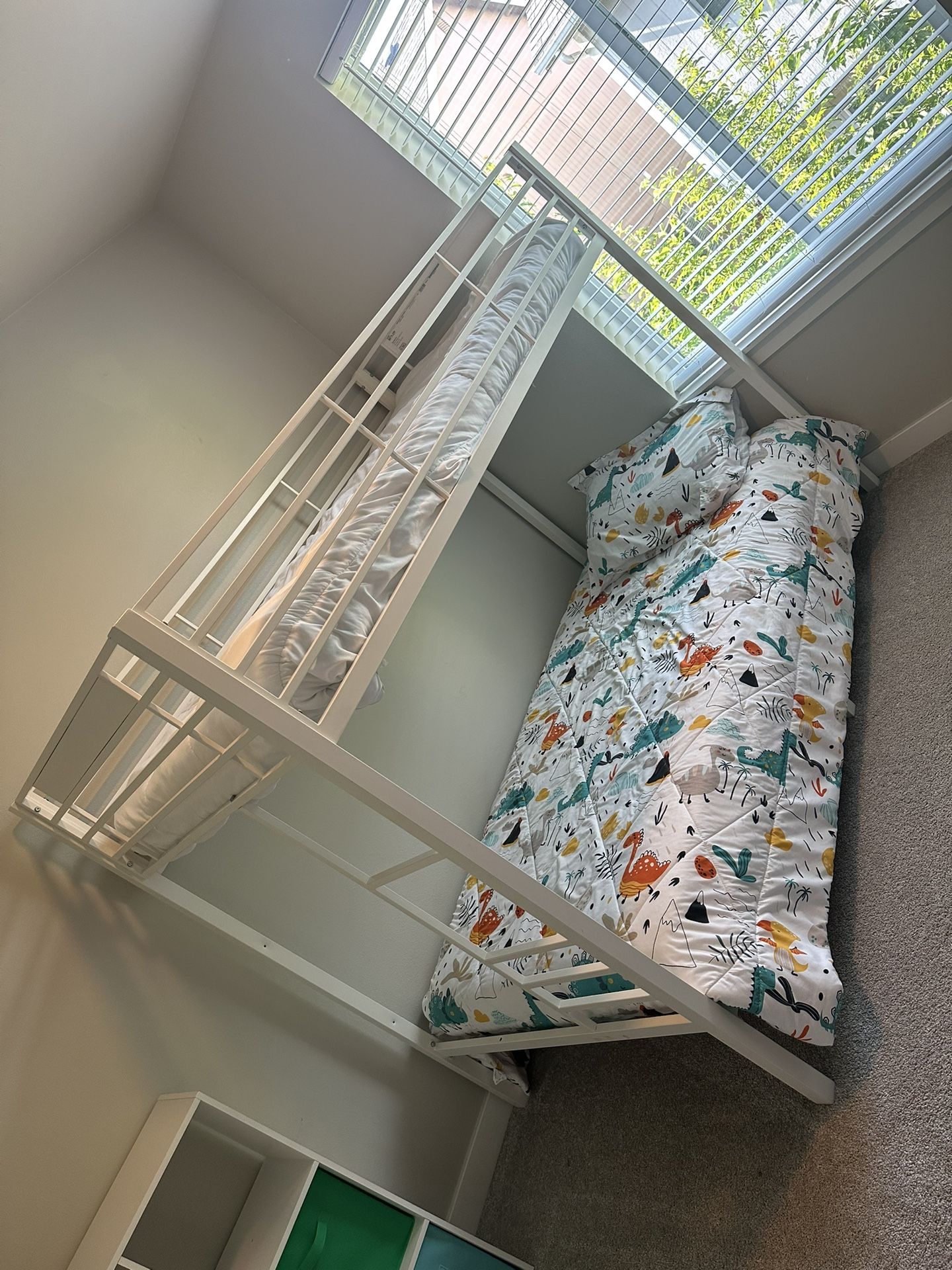 White Twin Over Twin Bunk Bed