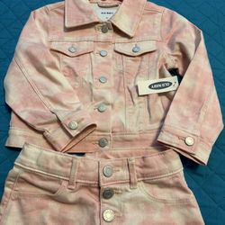 Old Navy Pink Tie Dye Jean Jacket Set Size 3