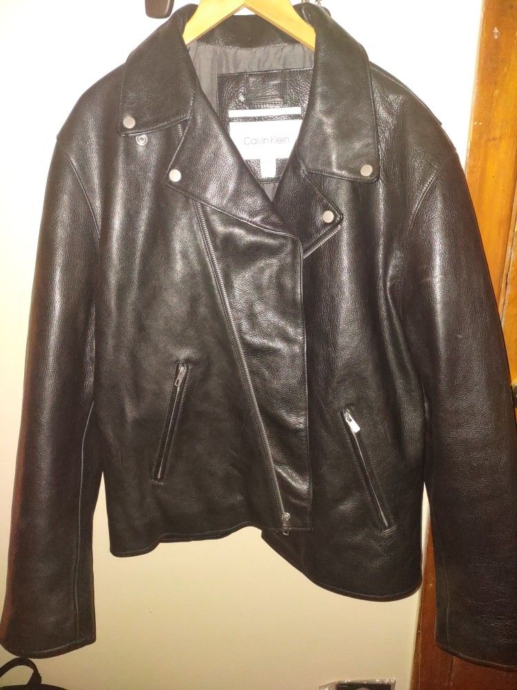 CALVIN KLIEN LEATHER JACKET