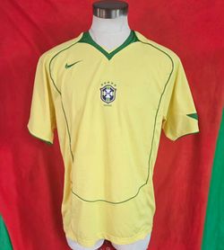 Vintage Nike Brazil National Team Soccer Home Jersery 2004-2006 Men Size XL