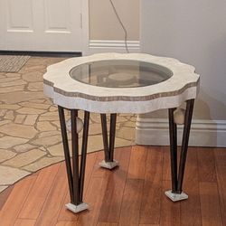 Glass And Marble Table 