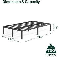 King Black Metal Bed Frame