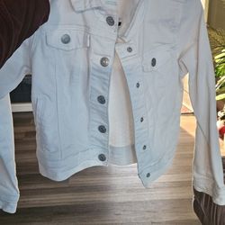 Girl's White Jean Jacket Size 7/8